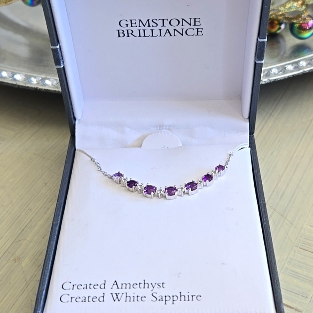 STERLING SILVER AND AMETHYST NECKLACE - Picture 11 of 11